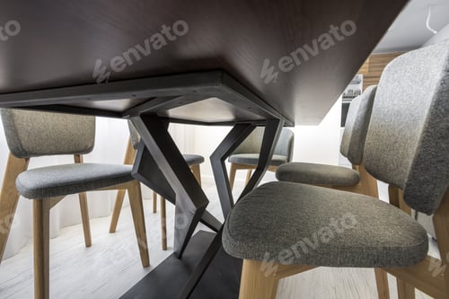 Preview: curves decorative legs of the table and chair. bottom view