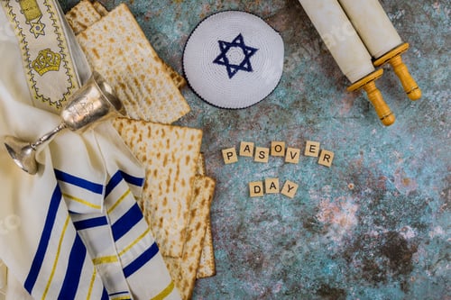 Preview: Jewish orthodox Pesach holiday Passover cup for wine with matzah
