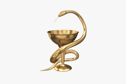 Preview: Coiled serpent sculpture on pedestal