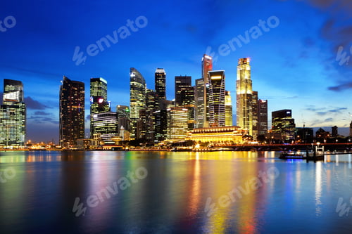 Preview: Singapore city skyline at night