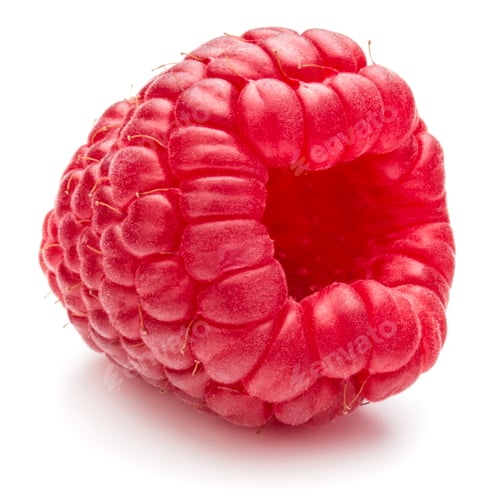 Preview: ripe raspberry isolated on white background close up