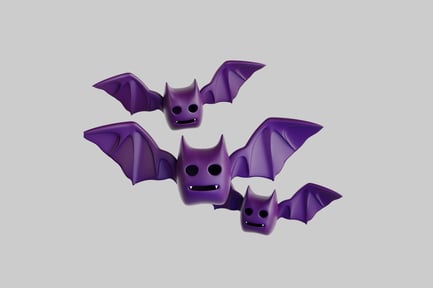 Preview: Floating cartoon bats