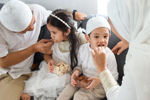 Preview: Muslim Family Eating Cookies Together