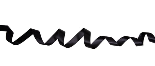 Preview: Elegant Winding Black Ribbon on White Background