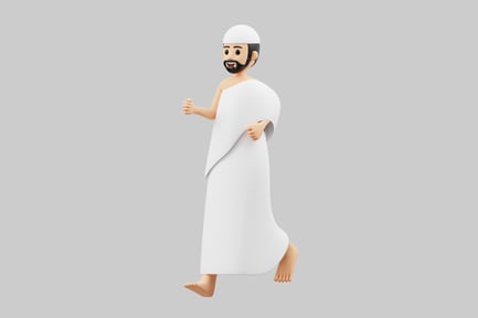 Preview: Cartoon pilgrim character asset