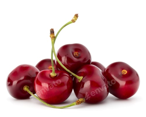 Preview: Sweet cherry berries isolated on white background cutout