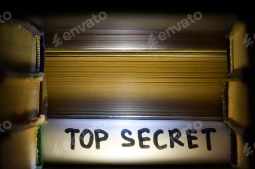 Preview: Top secret - concept. Finding hidden secret data and values.