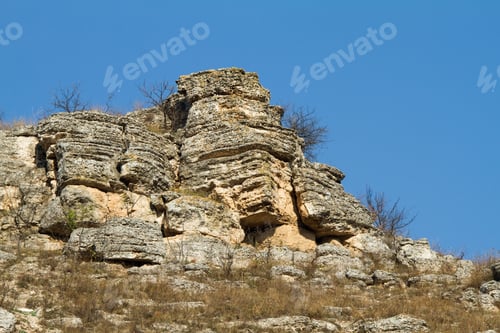 Preview: View of autumn mountains and blue sky.
