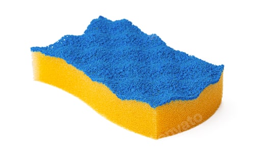 Preview: Sponge for dish cleaning isolated on white background