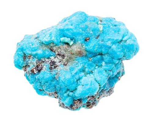 Preview: raw blue Turquoise rock isolated on white