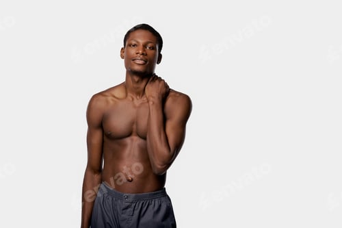 Preview: Expressive moment: shirtless man posing with confidence