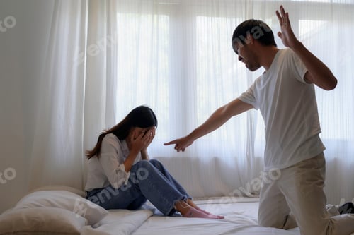 Preview: Man yelling at crying woman experiencing domestic violence