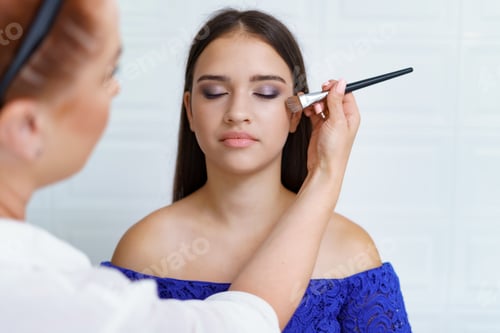 Preview: Make up artist work in her beauty visage studio salon