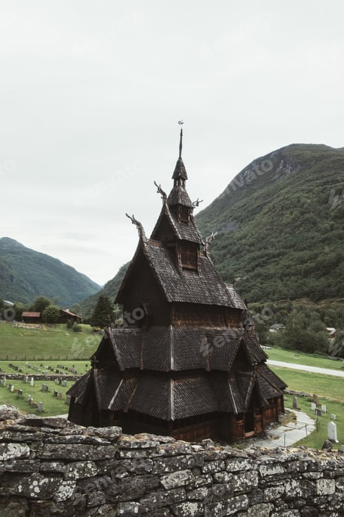 Preview: Old wooden Borgund Stave Church