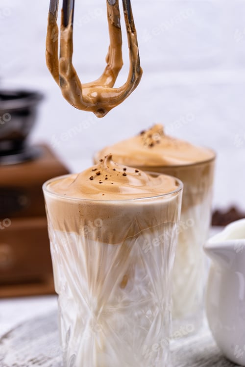 Preview: Dalgona whipped coffee with milk