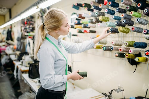 Preview: Clothes designer chooses color threads