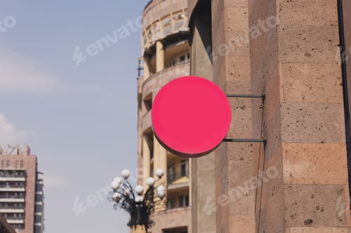 Preview: Mockup of street store template signboard - copy space and empty space for advertising