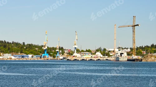 Preview: Esquimalt Military Base as seen from Fort Rodd Hill National Historic Site, Victoria, BC.