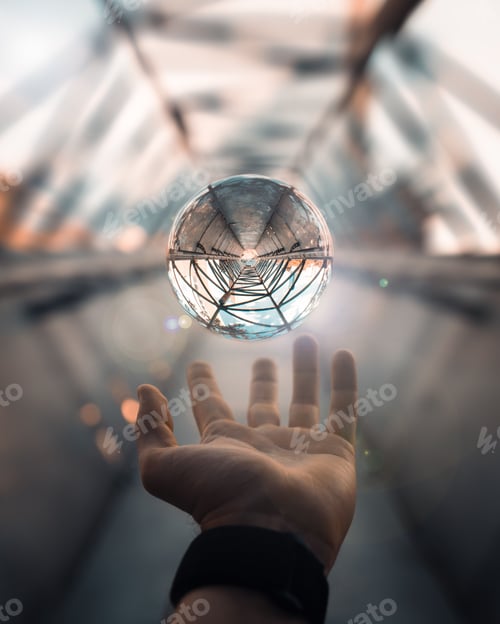 Preview: Floating Lensball on a Footbridge