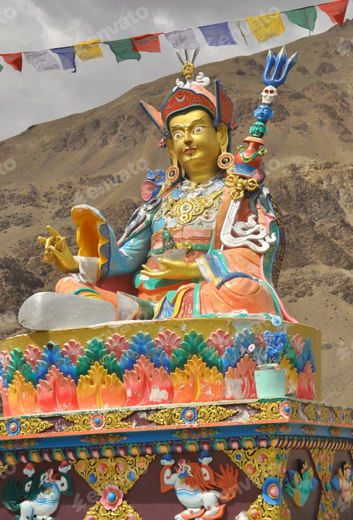 Preview: Guru Padmasambhava statue in Sani village, Padum, Zanskar Valley, Ladakh, INDIA