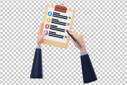 Preview: Cartoon List of Application Form 3D Icon