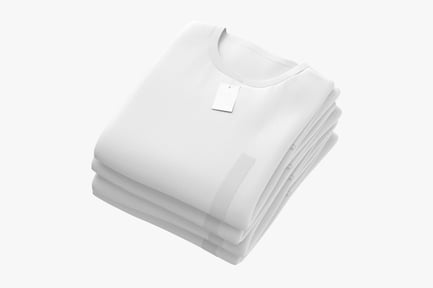 Preview: Folded Round Neck T-Shirt Stack - White, Gray, Black