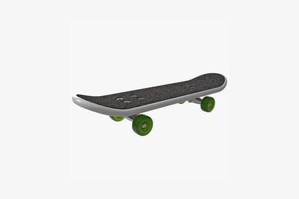 Preview: Skateboard with speckled deck and green wheels