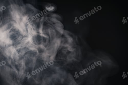 Preview: Closeup shot of rising smoke against a black background