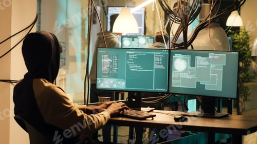 Preview: Mysterious hacker breaking into pc system with trojan virus