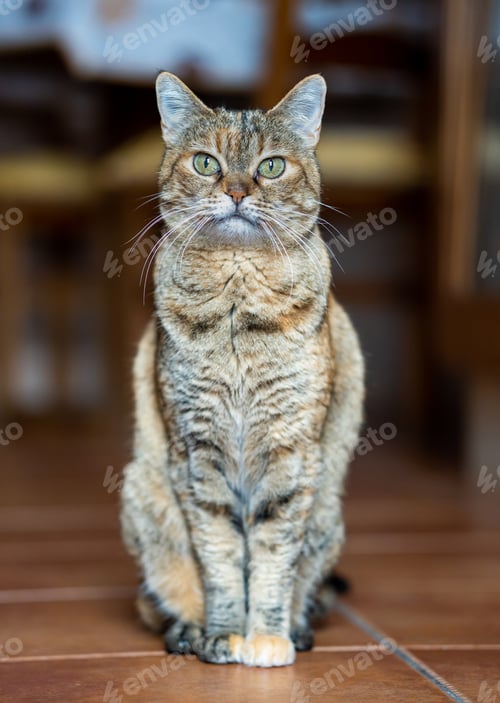 Preview: Beautiful Cat Sitting at Home