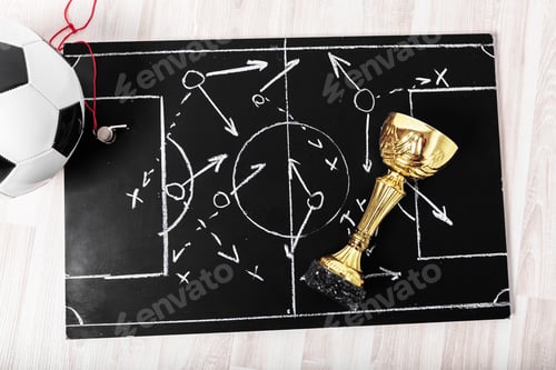 Preview: Soccer plan chalk board with formation tactic