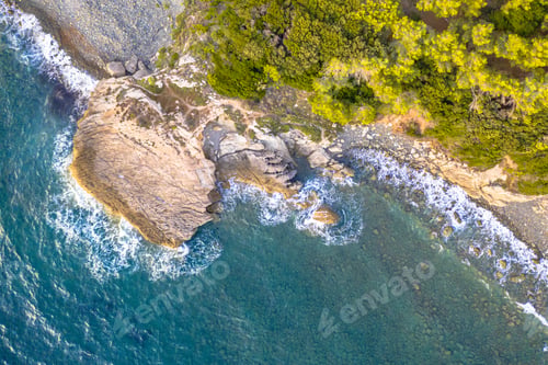 Preview: top down Rocky coast of Corsican Cap Corse
