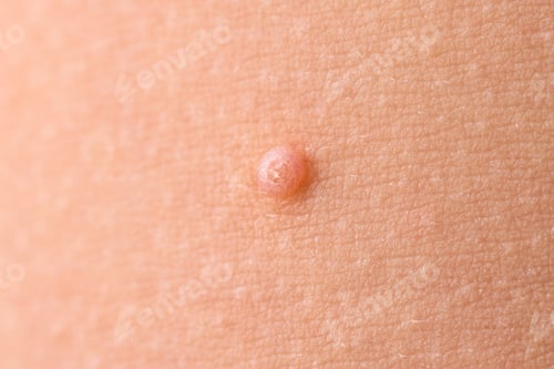 Preview: Detail of a molluscum contagiosum nodule produced by the Molluscipoxvirus virus