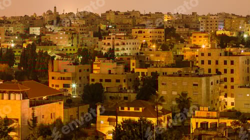 Preview: residential district in Amman city in night