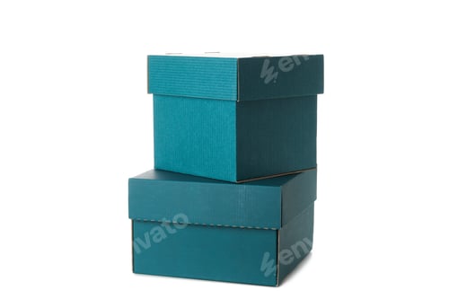 Preview: Color carton boxes isolated on white background