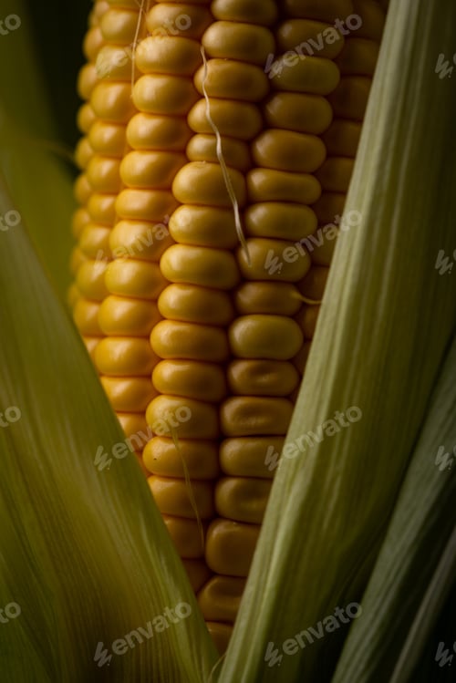 Preview: Raw ripe corn. Dark style