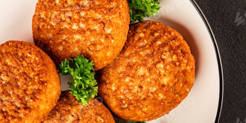 Preview: Cutlets soy meat vegetarian and vegan food no meat product preparation tasty snack fresh