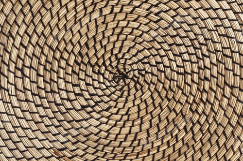 Preview: Texture round weave natural straw surface