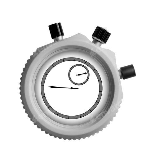 Preview: Grey and White Stopwatch with Black Details