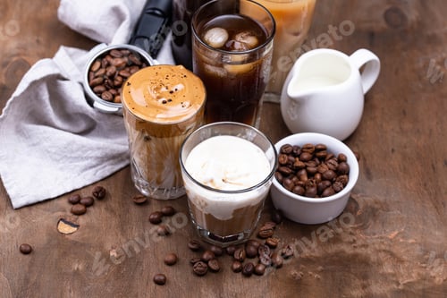 Preview: Different trendy cold coffee drink
