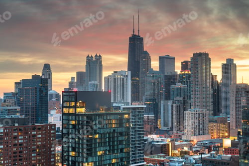 Preview: Chicago, Illinois, USA downtown City Skyline