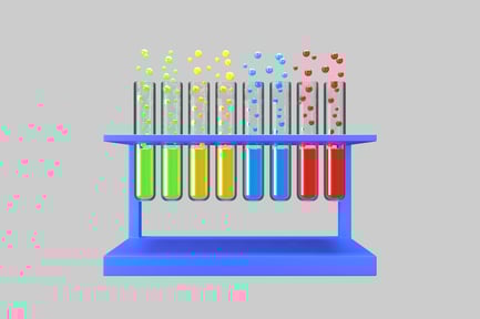 Preview: Colored bubbling test tube set