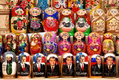 Preview: russian political matrioshka dolls in baku azerbaijan market