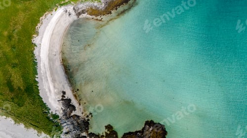 Preview: Norwegian Coastline: A White Sand Beach Meets Turquoise Waters, Kolbeinsanden Beach, Lofoten
