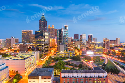 Preview: Atlanta, Georgia, USA downtown cityscape from above