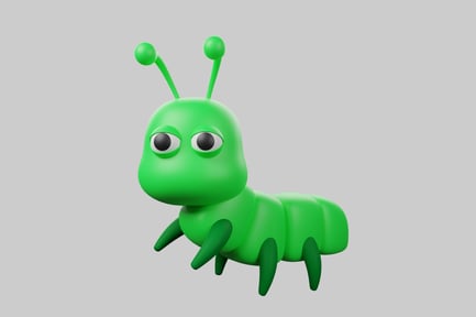 Preview: Green spring caterpillar character