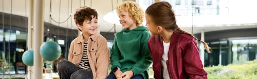 Preview: Joyful moments of childhood in autumn with friends enjoying playful laughter together