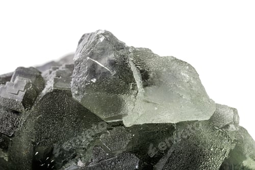 Preview: Macro stone Fluorite mineral on white background