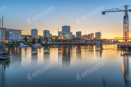 Preview: Tacoma, Washington, USA downtown skyline at dusk on Commencement Bay