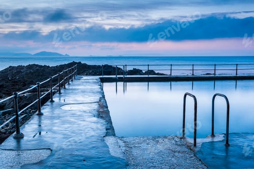 Preview: Guernsey Bathing Pools at sunrise, Channel Islands, United Kingdom
